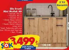 ŞİLA EVYELİ MİNİ MUTFAK DOLABI ALT